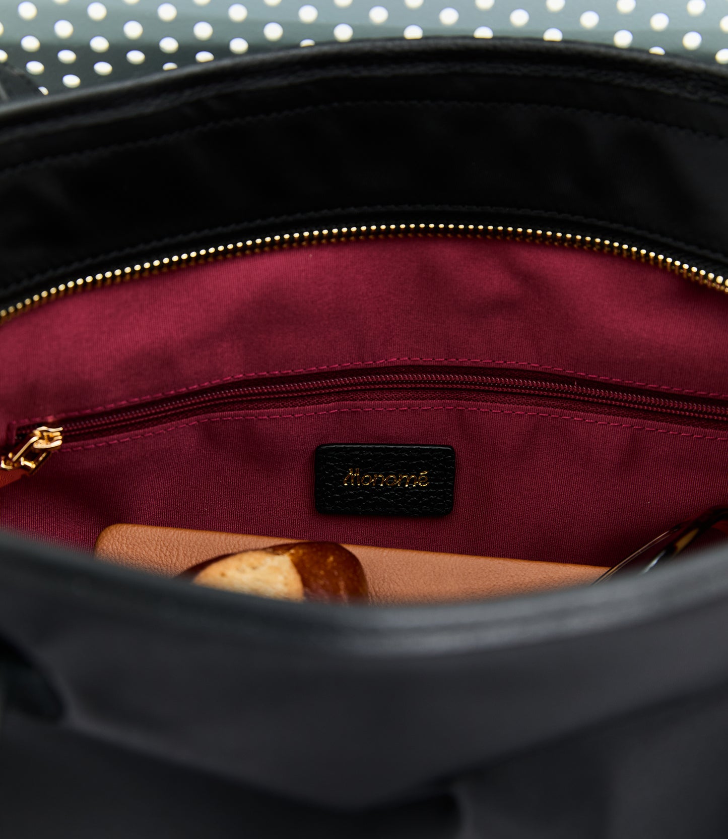 Black: FAVE TOTE Bag 10.5 inch, Premium Nylon with Genuine leather