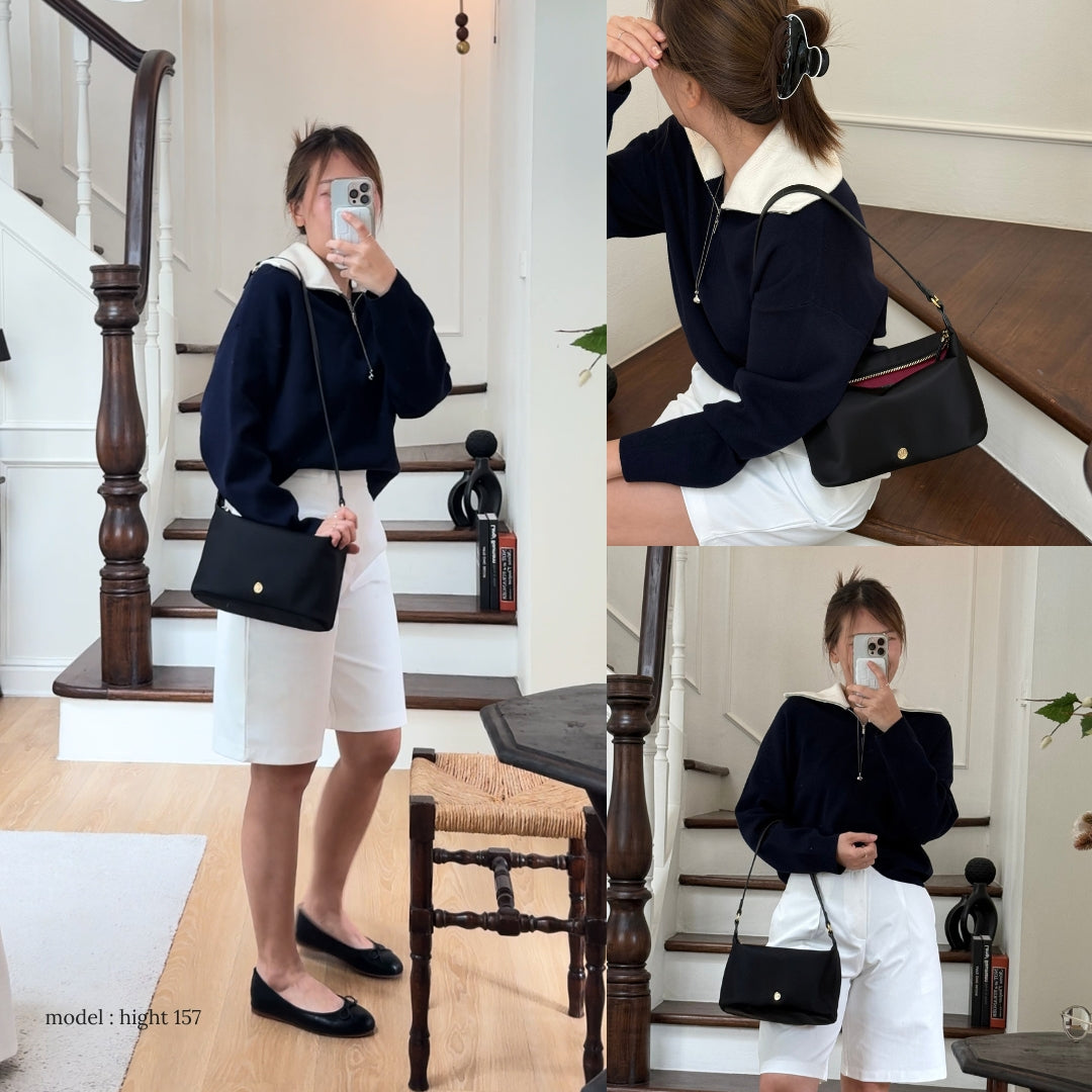 COMFY Re-Edition HOBO bag : NYLON with Genuine leather strap
