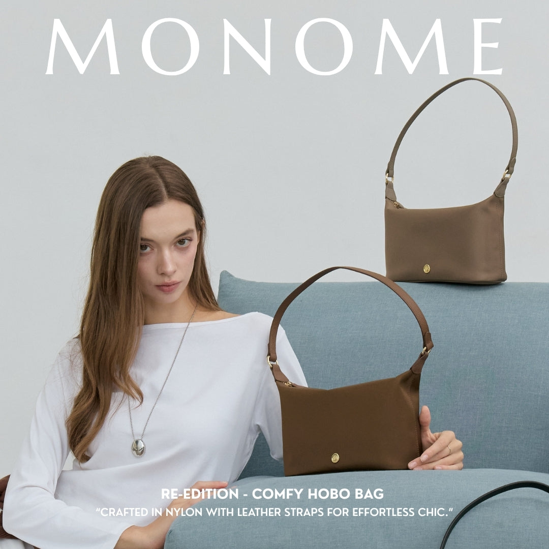 COMFY Re-Edition HOBO bag : NYLON with Genuine leather strap