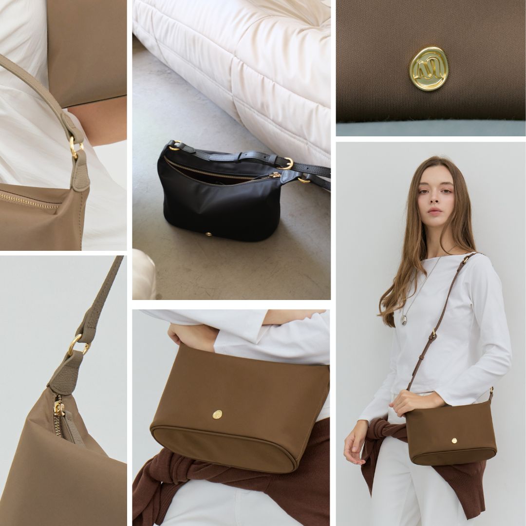 COMFY Re-Edition HOBO bag : NYLON with Genuine leather strap