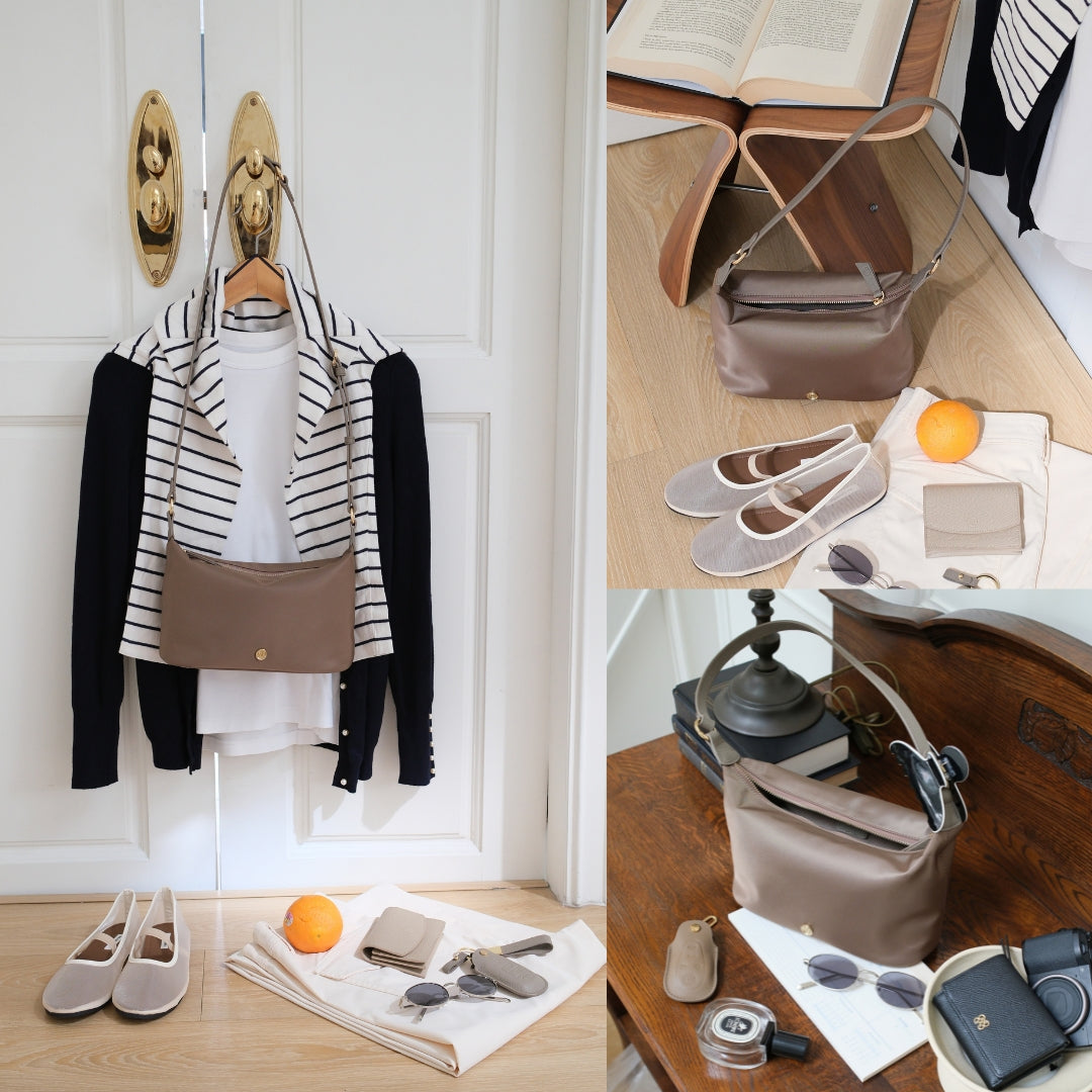 COMFY Re-Edition HOBO bag : NYLON with Genuine leather strap