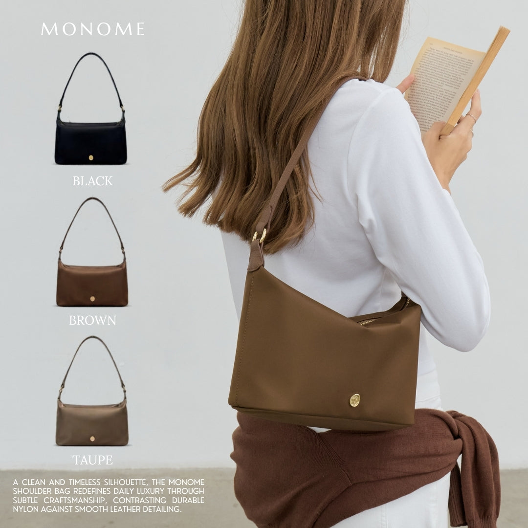 COMFY Re-Edition HOBO bag : NYLON with Genuine leather strap