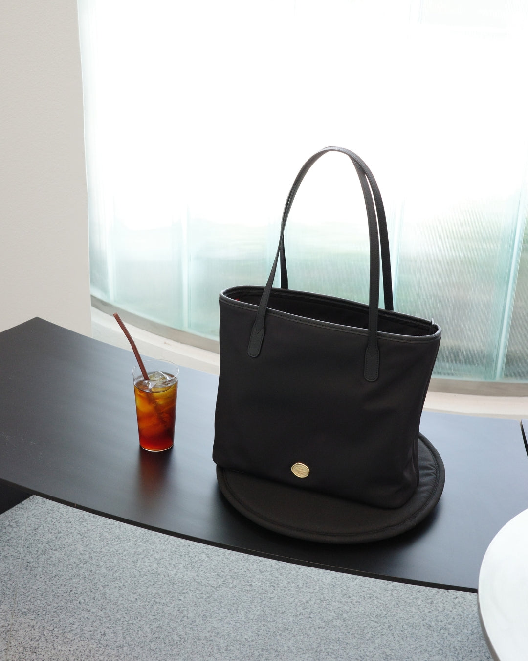 FAVE TOTE Bag 10.5 inch, Premium Nylon with Genuine leather