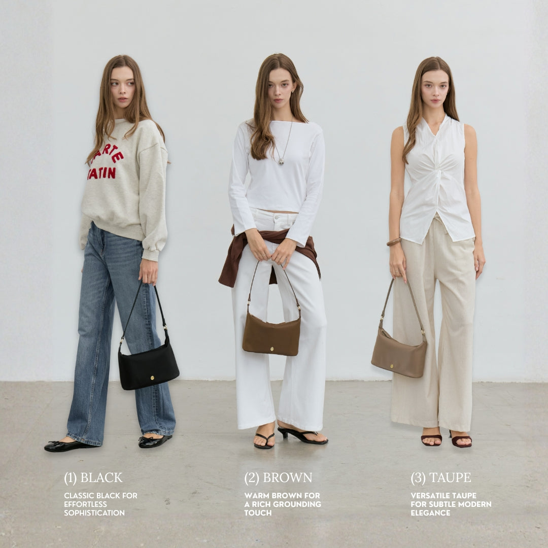 COMFY Re-Edition HOBO bag : NYLON with Genuine leather strap
