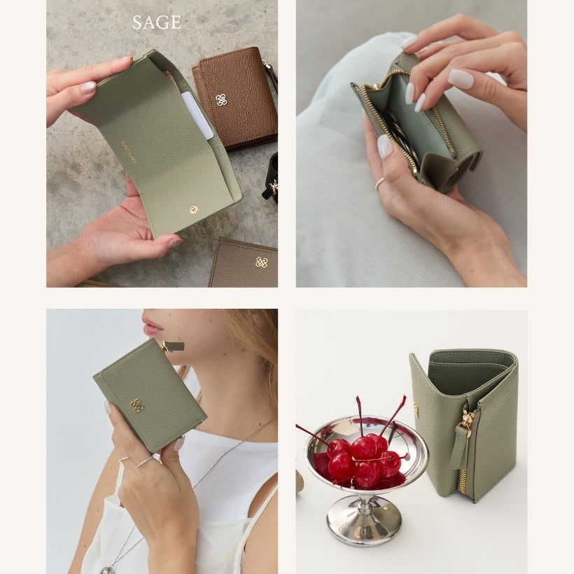 LILY Tri-fold wallet with Back zip