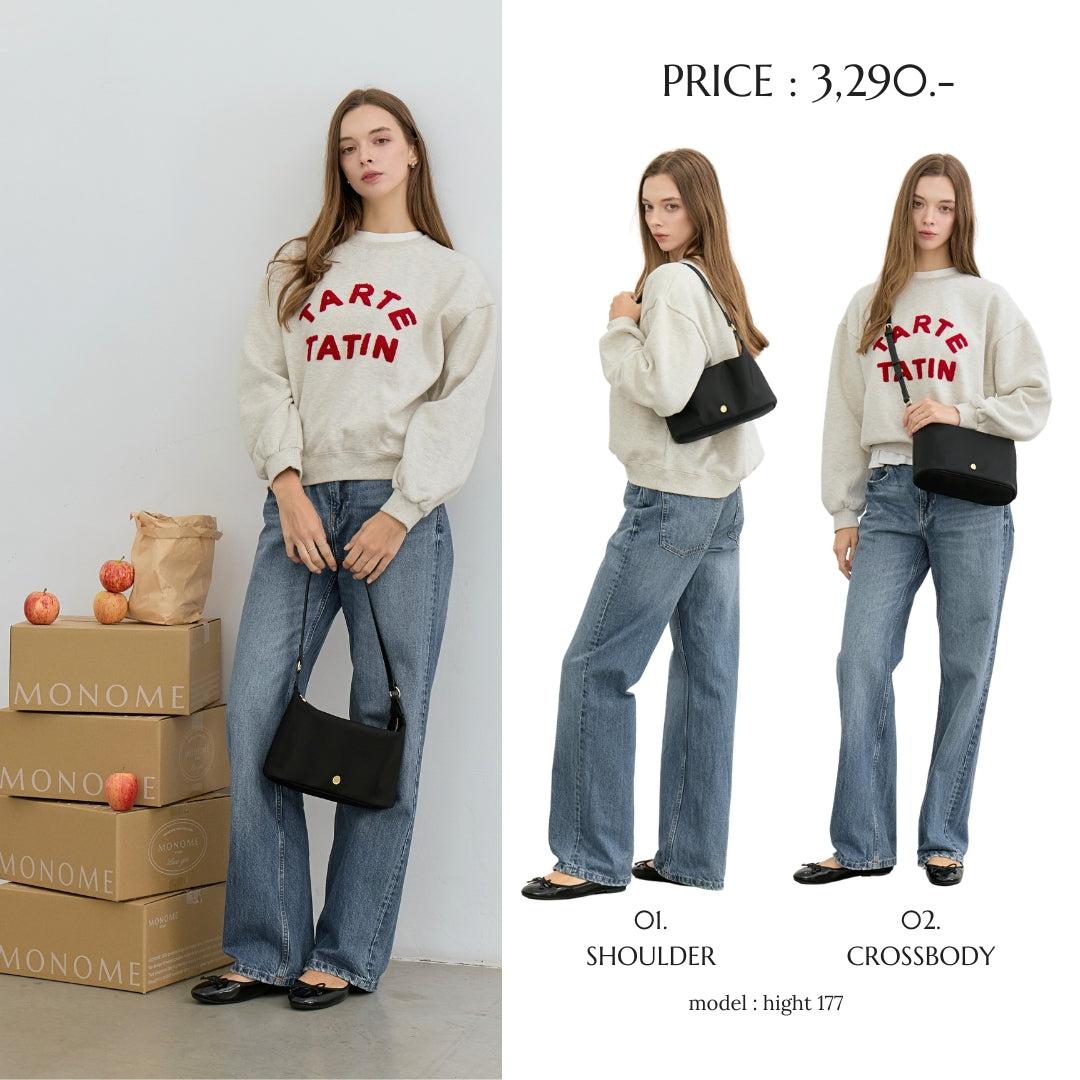 COMFY Re-Edition HOBO bag : NYLON with Genuine leather strap