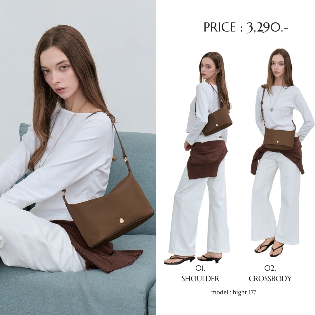 COMFY Re-Edition HOBO bag : NYLON with Genuine leather strap