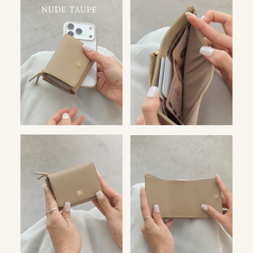 LILY Tri-fold wallet with Back zip