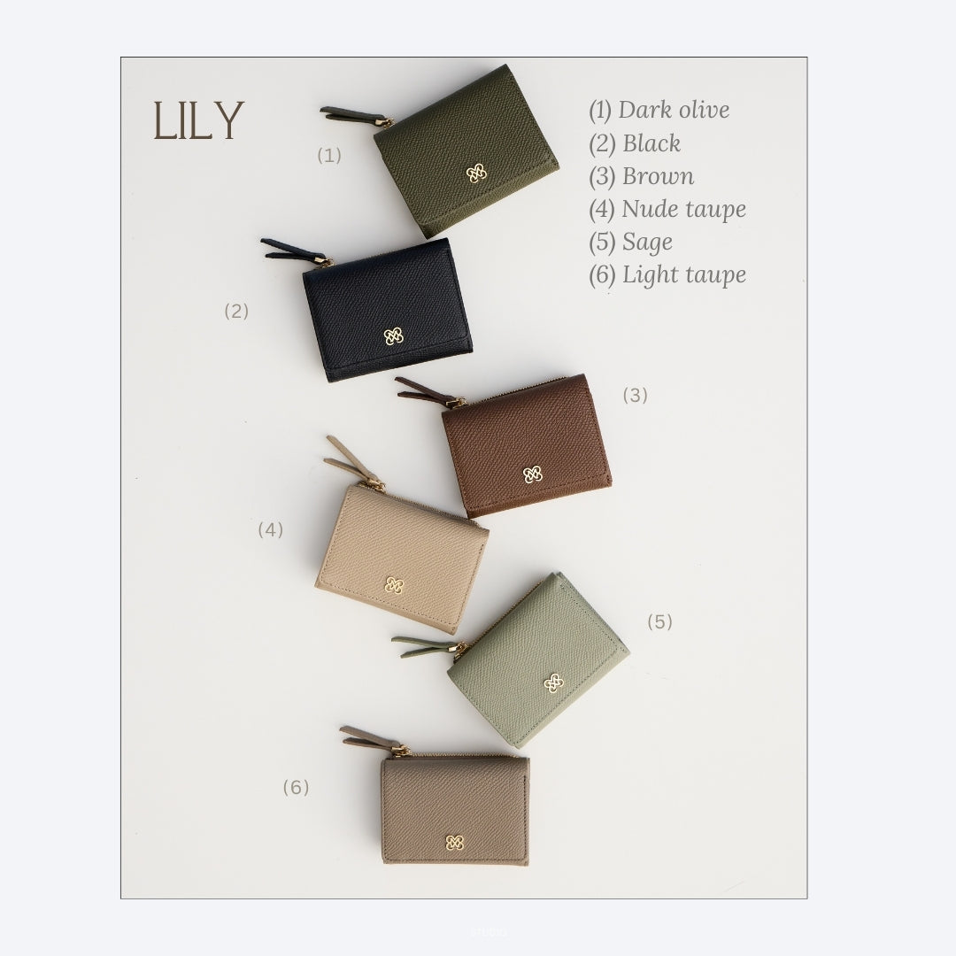 LILY Tri-fold wallet with Back zip