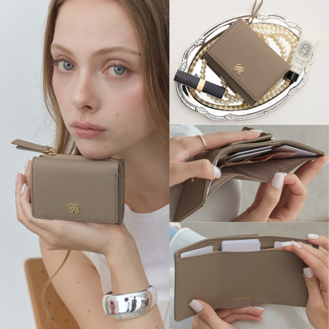 LILY Tri-fold wallet with Back zip