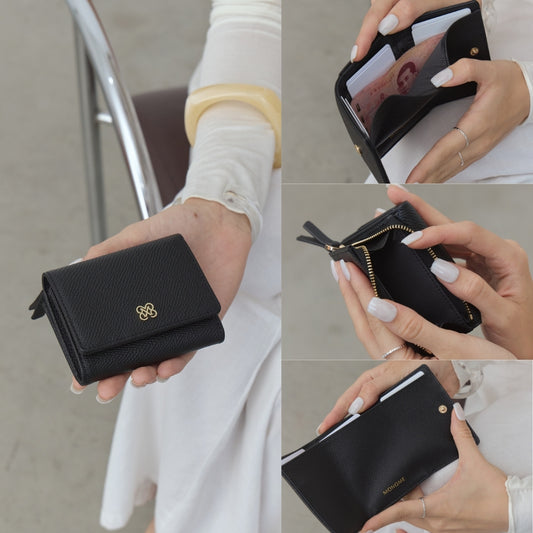 LILY Tri-fold wallet with Back zip
