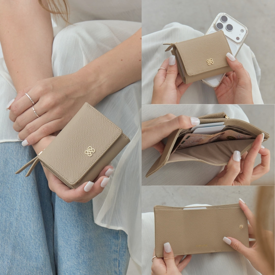 LILY Tri-fold wallet with Back zip