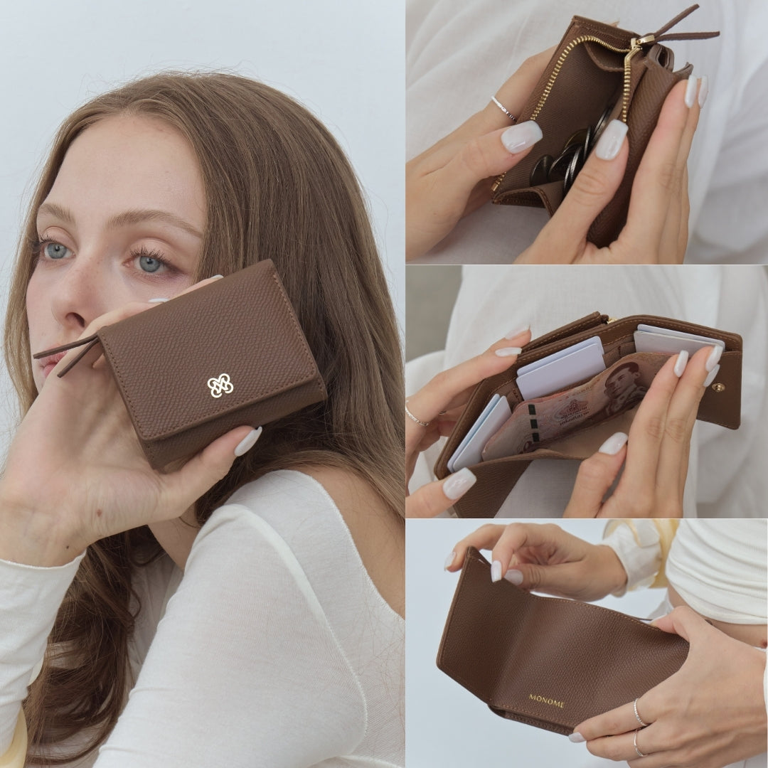 LILY Tri-fold wallet with Back zip