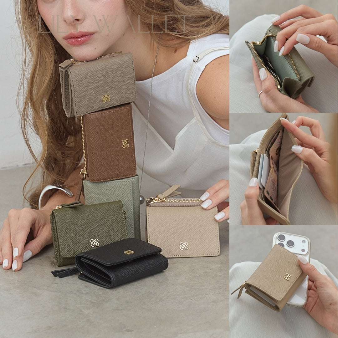 LILY Tri-fold wallet with Back zip