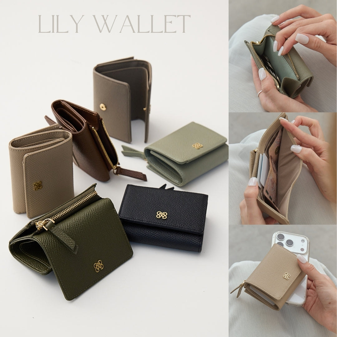 LILY Tri-fold wallet with Back zip