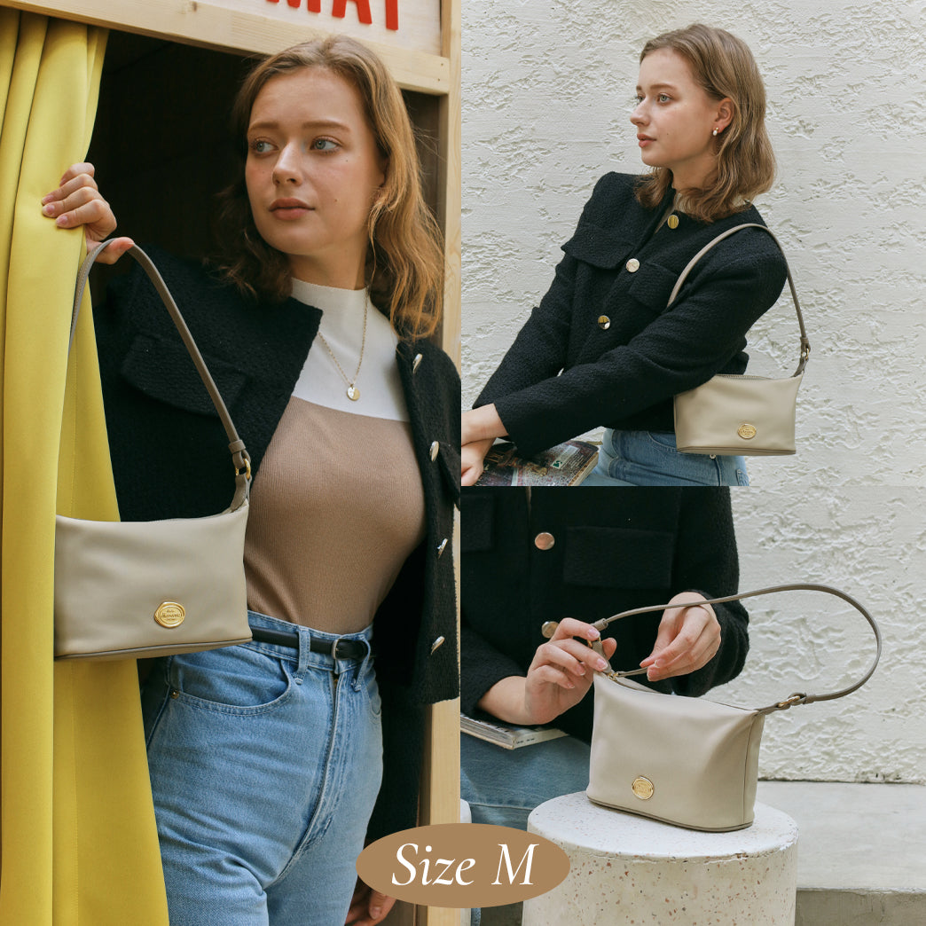 COMFY [Nude Latte] : HOBO Nylon bag