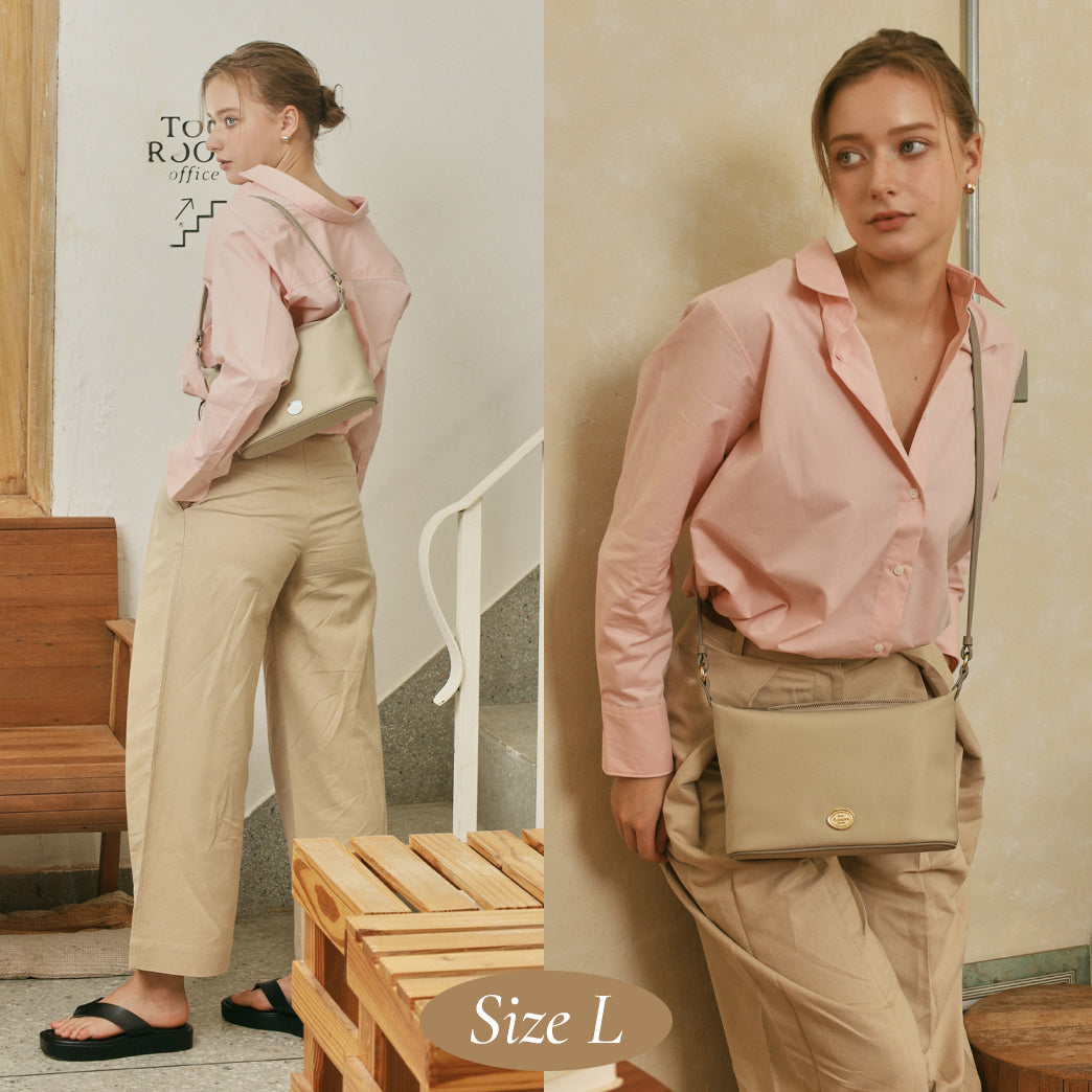 COMFY [Nude Latte] : HOBO Nylon bag