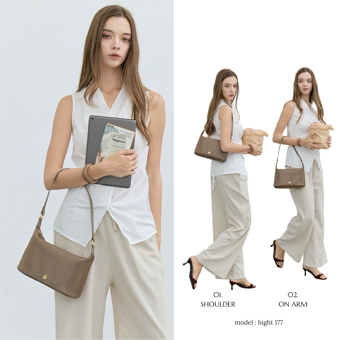 COMFY Re-Edition HOBO bag : NYLON with Genuine leather strap